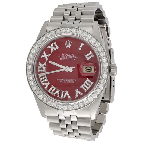 rolex red face roman numerals|Rolex datejust 36mm diamond dial.